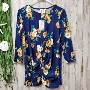 Amelia James Floral Blouse Blue Size Small